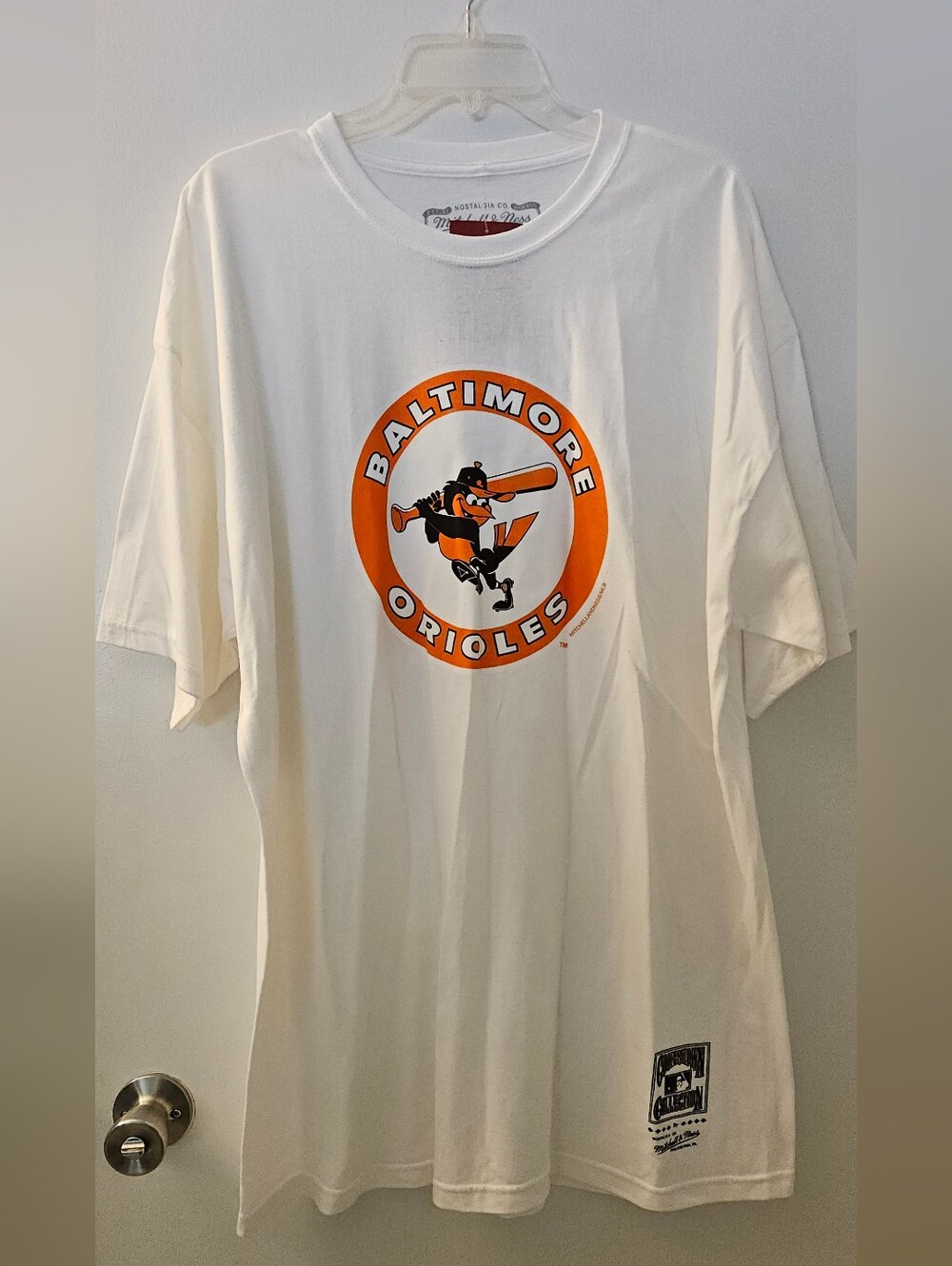 Mitchell & Ness White Baltimore Orioles Graphic Tee with Orange Logo